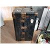 Image 2 : ANTIQUE WARDROBE TRUNK, WITH DRAWERS, SHOE LOCKER AND PULL OUT CLOHES ROD, STAMPED VANCOUVER B.C.