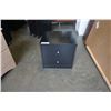 Image 1 : 2 DRAWER BLACK NIGHTSTAND