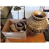 Image 1 : LARGE VASE, STONE AND WOOD DECOR