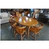 Image 1 : ROUND MAPLE DINING TABLE W/ 2 LEAFS AND 6 CHAIRS