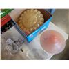 Image 2 : ART GLASS DISH, 2 TUREENS, CRYSTAL FOOTED BOWLS AND 2 VINTAGE GLASS LAMP SHADES