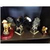 Image 1 : BRASS DOG AND SHIP BOOKENDS AND HORSE BOOKENDS AND 2 DOG FIGURES