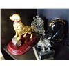 Image 2 : BRASS DOG AND SHIP BOOKENDS AND HORSE BOOKENDS AND 2 DOG FIGURES
