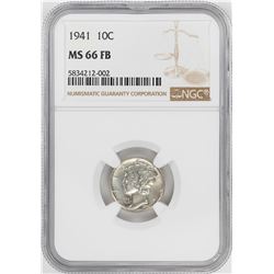 1941 Mercury Dime Coin NGC MS66FB