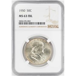 1950 Franklin Half Dollar Coin NGC MS63FBL
