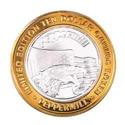 .999 Silver Peppermill Hotel Casino Reno, NV $10 Casino Limited Edition Gaming Token