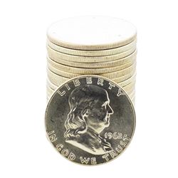 Roll of (20) Brilliant Uncirculated 1962 Franklin Half Dollar Coins