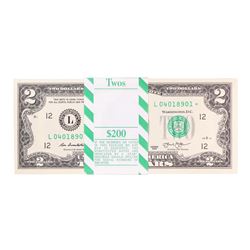 Pack of (100) Consecutive 2013 $2 Federal Reserve STAR Notes San Francisco