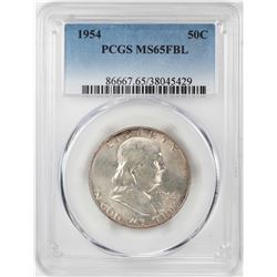 1954 Franklin Half Dollar Coin PCGS MS65FBL