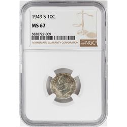 1949-S Roosevelt Dime Coin NGC MS67