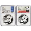 Image 1 : Lot of (2) 2019 China 10 Yuan Silver Panda Coins NGC MS70 Early Releases