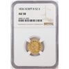 Image 1 : 1836 Script 8 $2 1/2 Classic Head Quarter Eagle Gold Coin NGC AU58