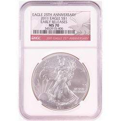 2011 $1 American Silver Eagle Coin NGC MS70 Early Releases