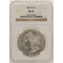 1881-S $1 Morgan Silver Dollar Coin NGC MS63