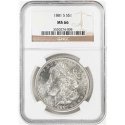 1881-S $1 Morgan Silver Dollar Coin NGC MS66