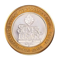 .999 Silver Silver Legacy Reno, Nevada $10 Casino Limited Edition Gaming Token