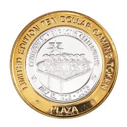.999 Fine Silver Plaza Casino Las Vegas, Nevada $10 Limited Edition Gaming Token