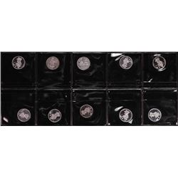 Lot of (10) Disney Mickey & Minnie Mouse Golfer 1/20 oz. .999 Fine Silver Coin Rounds