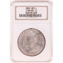 1896 $1 Morgan Silver Dollar Coin NGC MS65 Old Holder