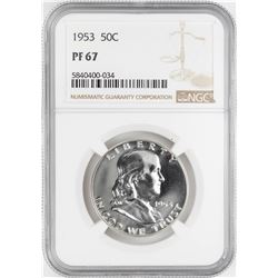 1953 Proof Franklin Half Dollar Coin NGC PF67