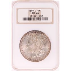 1898-O $1 Morgan Silver Dollar Coin NGC MS65 Nice Toning Old Holder