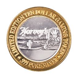 .999 Fine Silver Harveys Resort Lake Tahoe, Nevada $10 Limited Edition Gaming Token