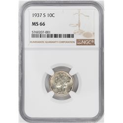 1937-S Mercury Dime Coin NGC MS66