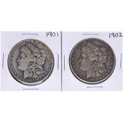 Lot of 1901-1902 $1 Morgan Silver Dollar Coins