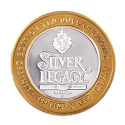 .999 Silver Silver Legacy Reno, Nevada $10 Casino Limited Edition Gaming Token