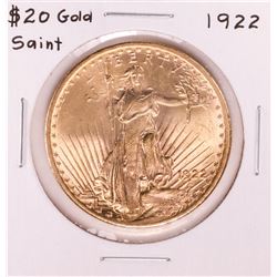 1922 $20 St. Gaudens Double Eagle Gold Coin