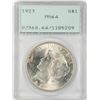 Image 1 : 1923 $1 Peace Silver Dollar Coin PCGS MS64 Old Green Rattler