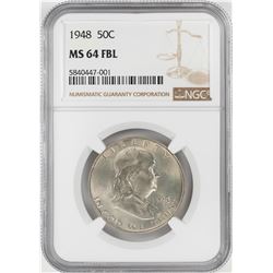 1948 Franklin Half Dollar Coin NGC MS64FBL
