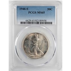 1946-S Walking Liberty Half Dollar Coin PCGS MS65