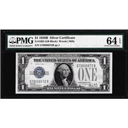 1928B $1 Silver Certificate Note Fr.1602 PMG Choice Uncirculated 64EPQ