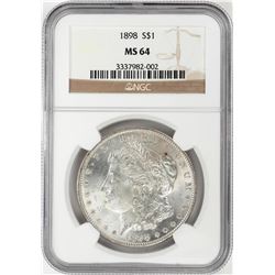 1898 $1 Morgan Silver Dollar Coin NGC MS64