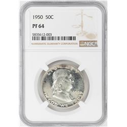1950 Proof Franklin Half Dollar Coin NGC PF64