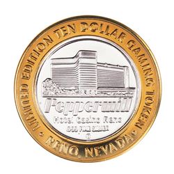 .999 Silver Peppermill Hotel Casino Reno, NV $10 Casino Limited Edition Gaming Token