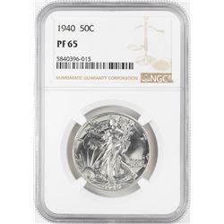 1940 Proof Walking Liberty Half Dollar Coin NGC PF65