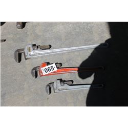 3 RIGID PIPE WRENCHES