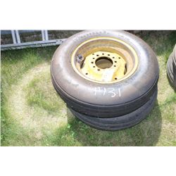 2 - 7.60 - 15 IMPLEMENT TIRES & 6 HOLE RIMS