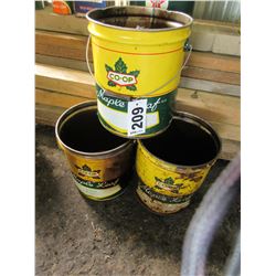 3 - COOP MAPLE LEAF 35 LB PAILS