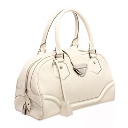 Louis Vuitton White Epi Leather Bowling Montaigne GM Bag
