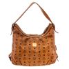 Image 1 : MCM Cognac Visetos Coated Canvas Leather Medium Hobo Bag