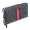 Image 1 : Gucci Navy Blue Web Guccissima Leather Zippy Wallet