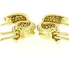 Image 5 : 18K Yellow Gold 0.64 ctw Pave FINE Round BRILLIANT Diamond Huggie Hoop Earrings