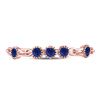 Image 2 : 1/5 CTW Round Blue Sapphire Dot Stackable Ring 10kt Rose Gold - REF-9X6T