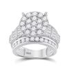 3 CTW Round Diamond Cluster Bridal Wedding Engagement Ring 10kt White Gold - REF-179H9W