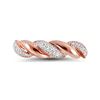 Image 2 : 1/20 CTW Round Diamond Milgrain Crossover Ring 14kt Rose Gold - REF-20T3K