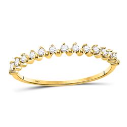 1/8 CTW Round Diamond Stackable Ring 10kt Yellow Gold - REF-10W2F