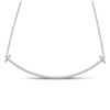 1/3 CTW Round Diamond Curved Bar Necklace 10kt White Gold - REF-26N9Y